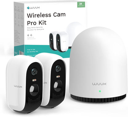 WUUK Überwachungskamera Aussen Akku 2K,32 GB Lokalem Speicher, Nachtsicht, 2.4/5GHz