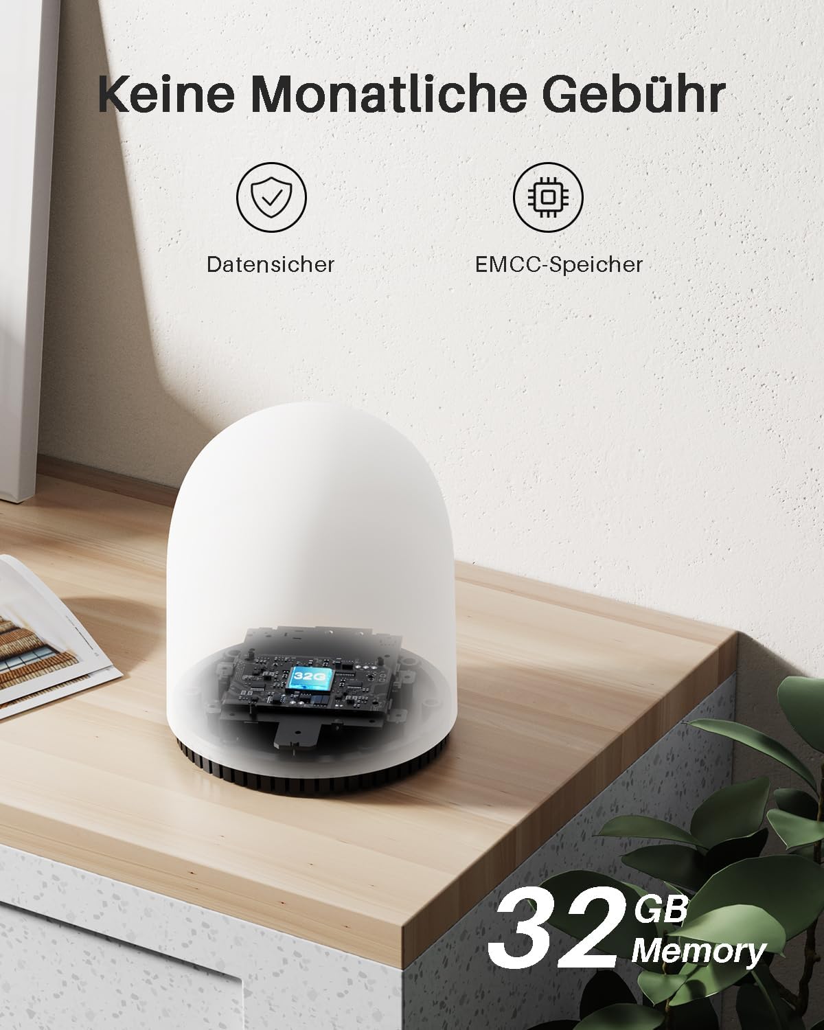 WUUK Überwachungskamera Aussen Akku 2K,32 GB Lokalem Speicher, Nachtsicht, 2.4/5GHz