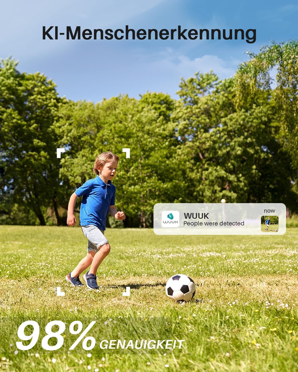 WUUK Überwachungskamera Aussen Akku 2K,32 GB Lokalem Speicher, Nachtsicht, 2.4/5GHz