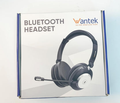 Wantek Wireless Headset mit Noise Cancelling Mikrofon und USB Dongle