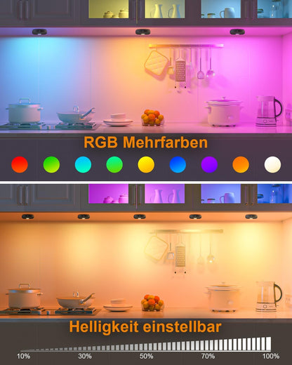 WILLED USB Aufladbar LED Spots Akku mit Fernbedienung,RGB mit Timer Funktion (3er Pack)