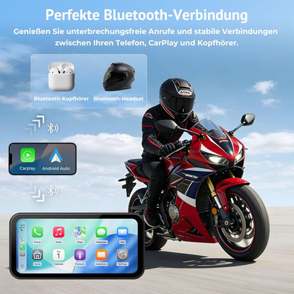 6,25" Motorrad CarPlay Display mit TPMS & Android Auto,OTA | IP67 wasserdicht