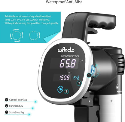 Wancle Sous Vide Präzisionskochtopf Immersion Zirkulator 850W  (Schwarz)