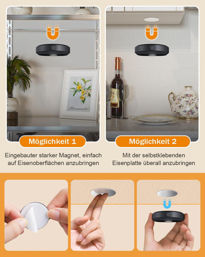 WILLED USB Aufladbar LED Spots Akku mit Fernbedienung,RGB mit Timer Funktion (3er Pack)