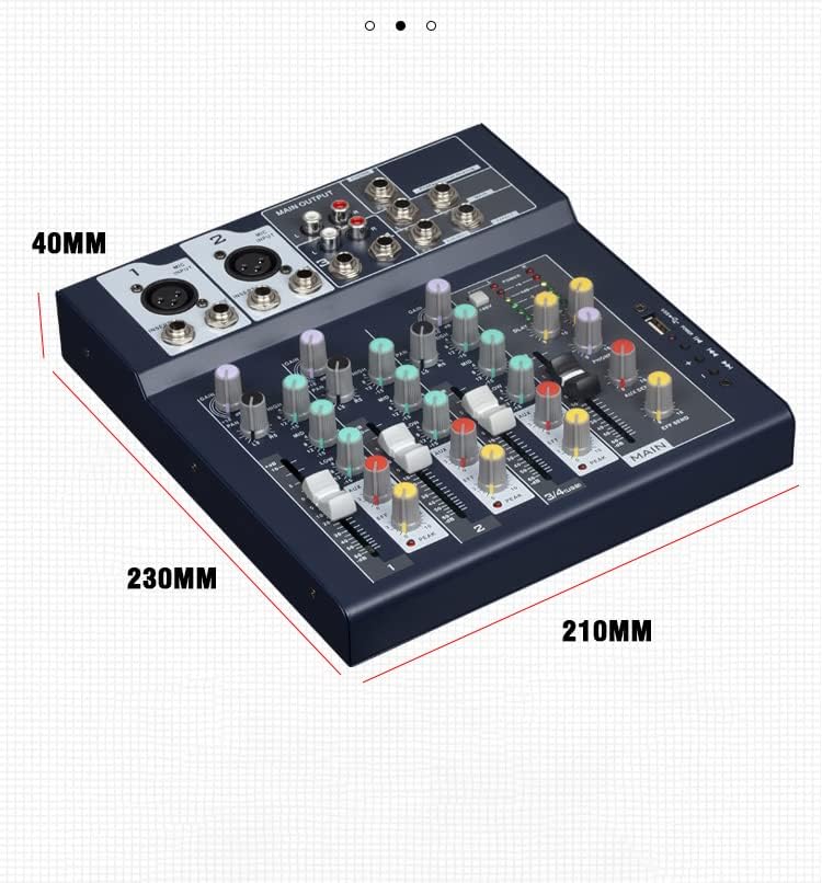 Professioneller Mixer | 4-Kanal-2-Bus-Mixer/mit USB-Audio-Schnittstelle,Stereo-Equalizer