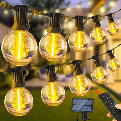 Warlisou Solar Garten Lichterkette: G40 50ft Led Blub - 15M Solar Garten Lampen Fernbedienung
