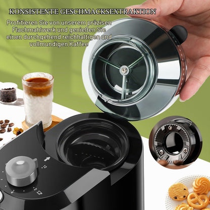 Wancle Elektrische Kaffeemühle für Kaffeebohnen mit 28 Präzisen Mahlstufen