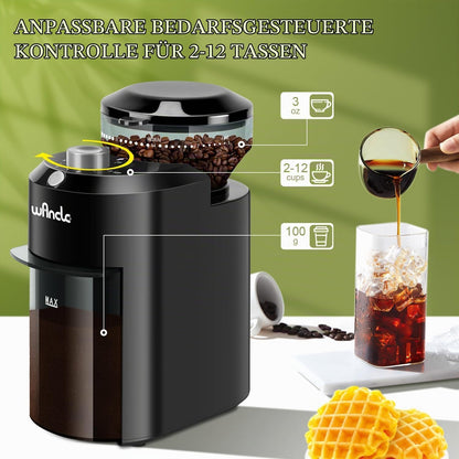Wancle Elektrische Kaffeemühle für Kaffeebohnen mit 28 Präzisen Mahlstufen