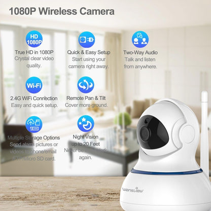 Wansview Kabellose 1080P-Überwachungskamera, WLAN, Zwei-Wege-Audio und Nachtsicht,