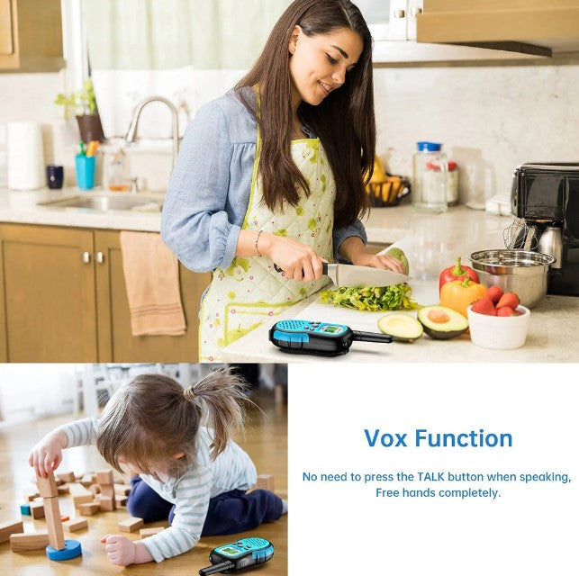 Walkie-Talkies mit LCD-Taschenlampe + Hintergrundbeleuchtung, 3 Meilen Reichweite für Outdoor, Camping, Wandern