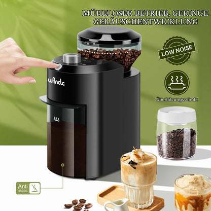 Wancle Elektrische Kaffeemühle für Kaffeebohnen mit 28 Präzisen Mahlstufen