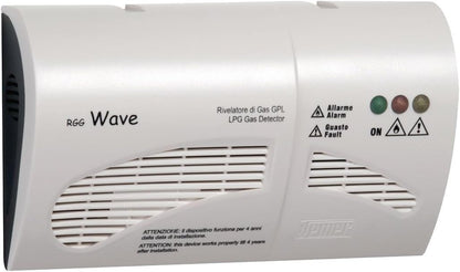VEMER VN785200 RGG Wave Gasmelder für Flüssiggas, Wandmontage, 230 V Stromversorgung, weiß