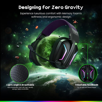 WESEARY WG1 2,4 GHz kabelloses Gaming-Headset,RGB mit Mikrofon für PS5,PS4,PC