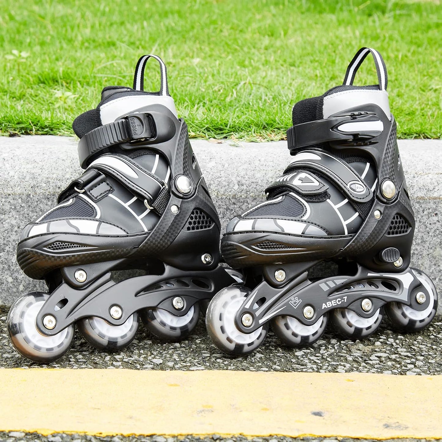 Weskate Xmbt-1003 Kinder Rollschuhe Inline-Skates für Herren M(35-38) schwarz