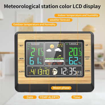 Wetterstation Funk mit Außensensor, Digital Thermometer Wecker