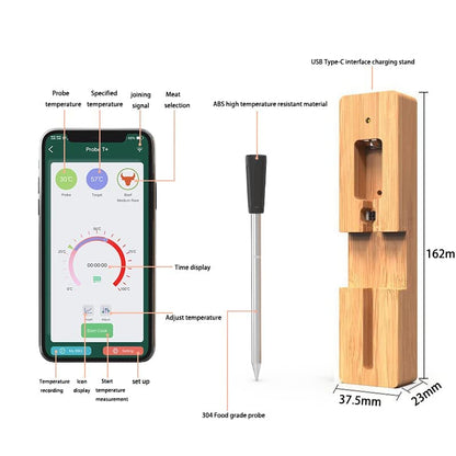 Winnes Fleischthermometer Wireless bratenthermometer  Meat Thermometer iOS /Android App