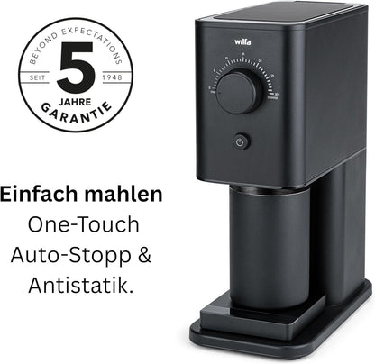 Wilfa Zense Alux Kaffeemühle elektrisch  30 Mahlgrade für Espresso, Filterkaffee
