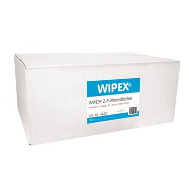 WIPEX Falthandtücher Z-Faltung Karton 20x250 Tücher 23x25cm weiß Nordvlies 4862