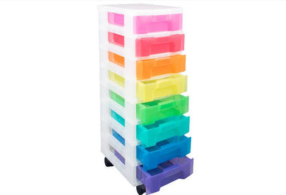 Boîte vraiment utile Aufbewahrungs-Boxenturm 8 Schublades Regenbogen-Farben 
