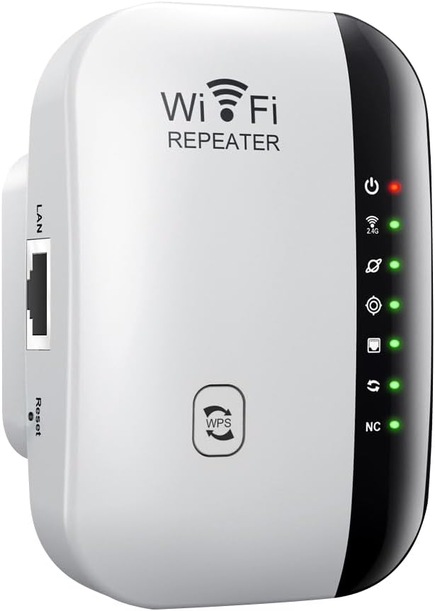 WLAN Verstärker mit Steckdose, 300Mbit/s WiFi Repeater, 2.4GHz mit WPS