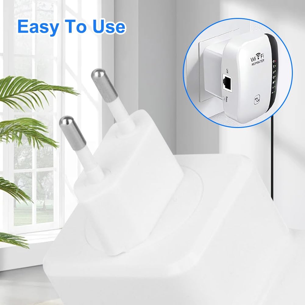 WLAN Verstärker mit Steckdose, 300Mbit/s WiFi Repeater, 2.4GHz mit WPS