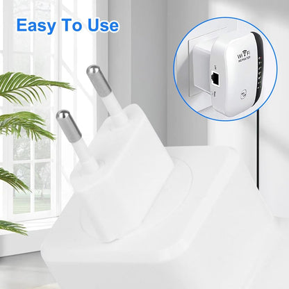 WLAN Verstärker mit Steckdose, 300Mbit/s WiFi Repeater, 2.4GHz mit WPS