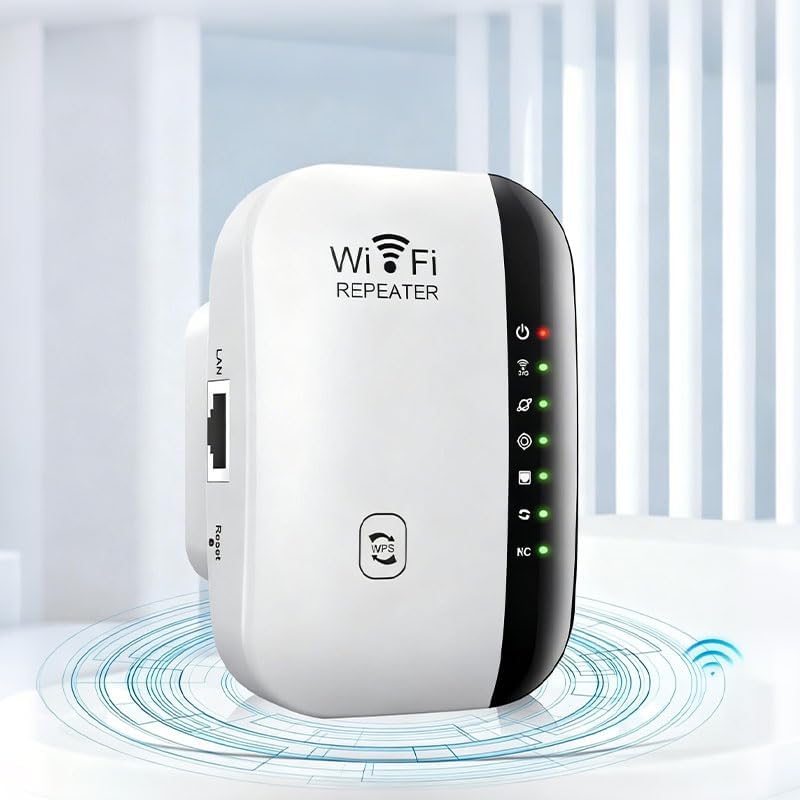 WLAN Verstärker mit Steckdose, 300Mbit/s WiFi Repeater, 2.4GHz mit WPS