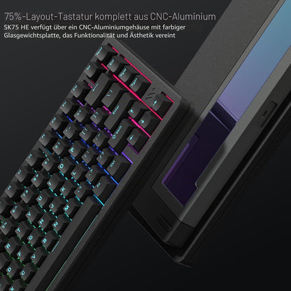Womier SK75 TMR/HE Hall-Effekt-MechanischeTastatur, 75 %,Magnetschalter mit 8000 Hz Hot Swap