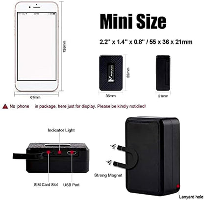 Winnes 4G Mini GPS Tracker 1500 mAh - Auto GPS/AGPS/LBS Echtzeit
