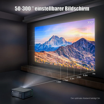 Wimius Beamer, Full HD 1080P 1200 ANSI Lumen 5G WiFi Bluetooth Beamer 4K Heimkino