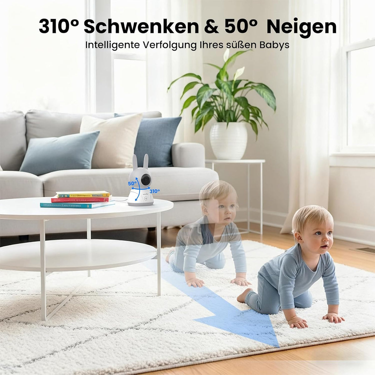 Wansview Babyphone mit Kamera 2,4/5 GHz WLAN- 5" 1080P mit App, IR Nachtsicht,