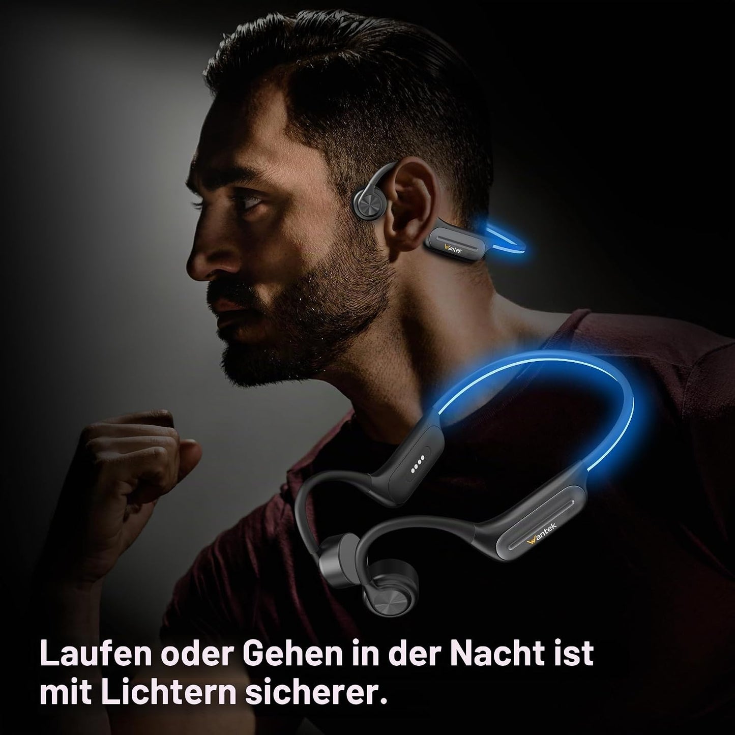 Wantek Open Ear Knochenschall Kopfhörer Bluetooth 5.3,IP68,Sportkopfhörer