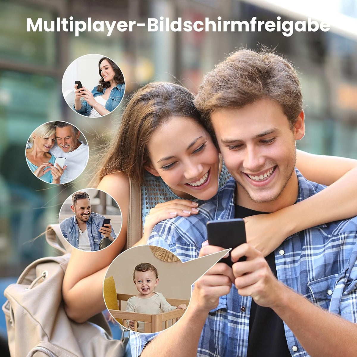Wansview Babyphone mit Kamera 2,4/5 GHz WLAN- 5" 1080P mit App, IR Nachtsicht,