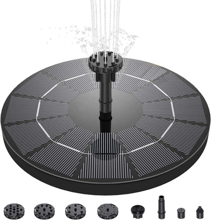 WOHOOH Solar Springbrunnen mit 3W Solar Panel mit 6 Düsens für gartendekoration