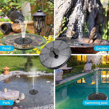 WOHOOH Solar Springbrunnen mit 3W Solar Panel mit 6 Düsens für gartendekoration