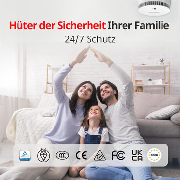 Wisualarm Rauchmelder 10 Jahre Batterie Brandmelder Ohne Bohren, TÜV (5 Stück)
