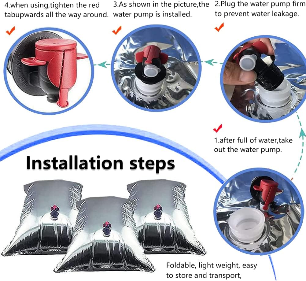 Faltbarer Wasserbehälter, Wassersack, 10 X 30L set, Wasserbeutel mit hahn