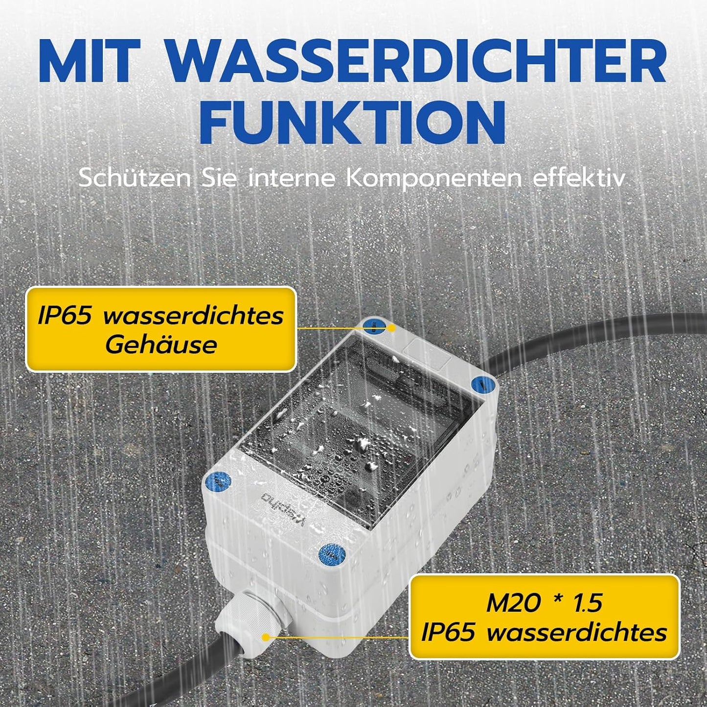 Wsphio 32A Mobiler Digitaler Stromzähler 3 Phasen mit LED,CEE Adapter 32A auf 32A