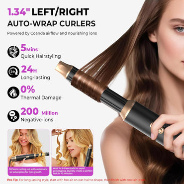 Hairstyler 5 in 1 Airstyler WT665 Haarstyler Luft Lockenstab Föhn Thermal Brush Glättbürste Set