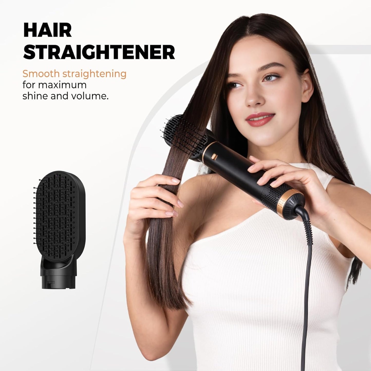 Airstyler 5 in 1 Hairstyler WT638 mit Air Lockenstab Föhn Heißluftbürste Schwarz/Gold