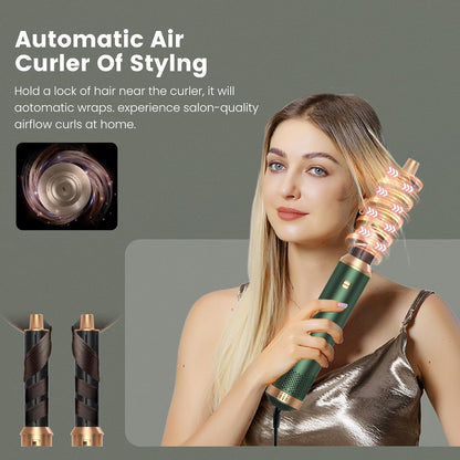 Airstyler 5 in 1 Hairstyler WT638 mit Air Lockenstab Föhn Heißluftbürste Grün