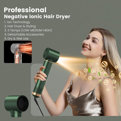 Airstyler 5 in 1 Hairstyler WT638 mit Air Lockenstab Föhn Heißluftbürste Grün