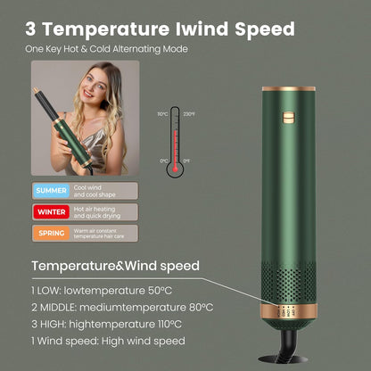 Airstyler 5 in 1 Hairstyler WT638 mit Air Lockenstab Föhn Heißluftbürste Grün