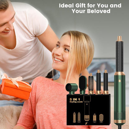 Airstyler 5 in 1 Hairstyler WT638 mit Air Lockenstab Föhn Heißluftbürste Grün