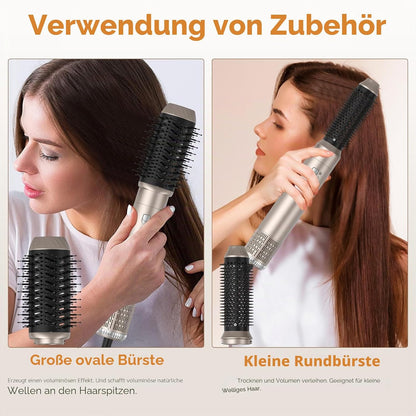 Airstyler 6 in 1 Hairstyler WT-632  1000W mit Air Lockenstäbe Warmluftbürste Föhn..Gold