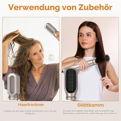 Airstyler 6 in 1 Hairstyler WT-632  1000W mit Air Lockenstäbe Warmluftbürste Föhn..Gold