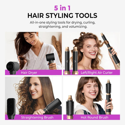 Hairstyler 5 in 1 Airstyler WT665 Haarstyler Luft Lockenstab Föhn Thermal Brush Glättbürste Set
