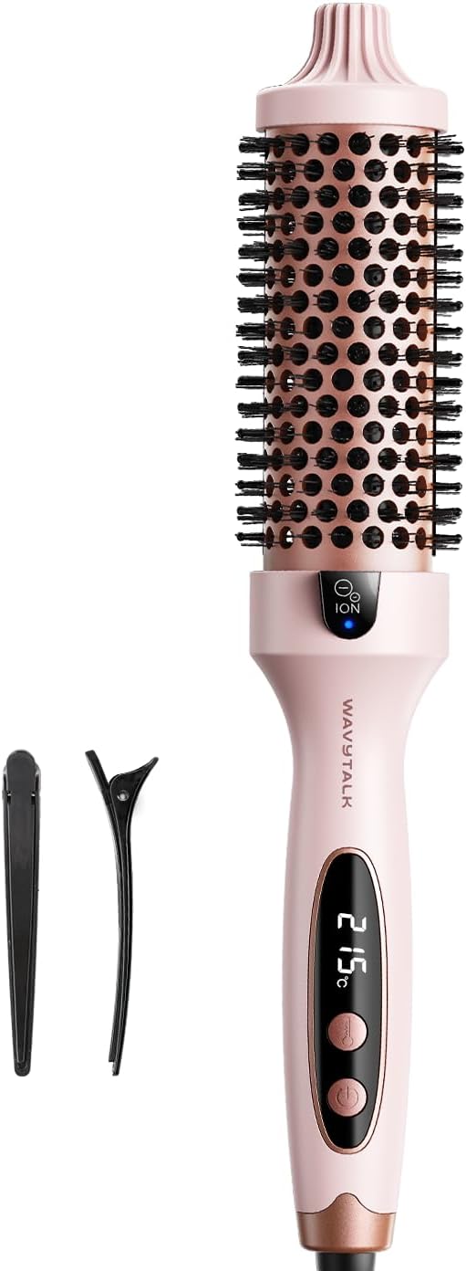Wavytalk Thermobürste Rundbürste Blowout Boost 38 mm, 5 Temp Rosa