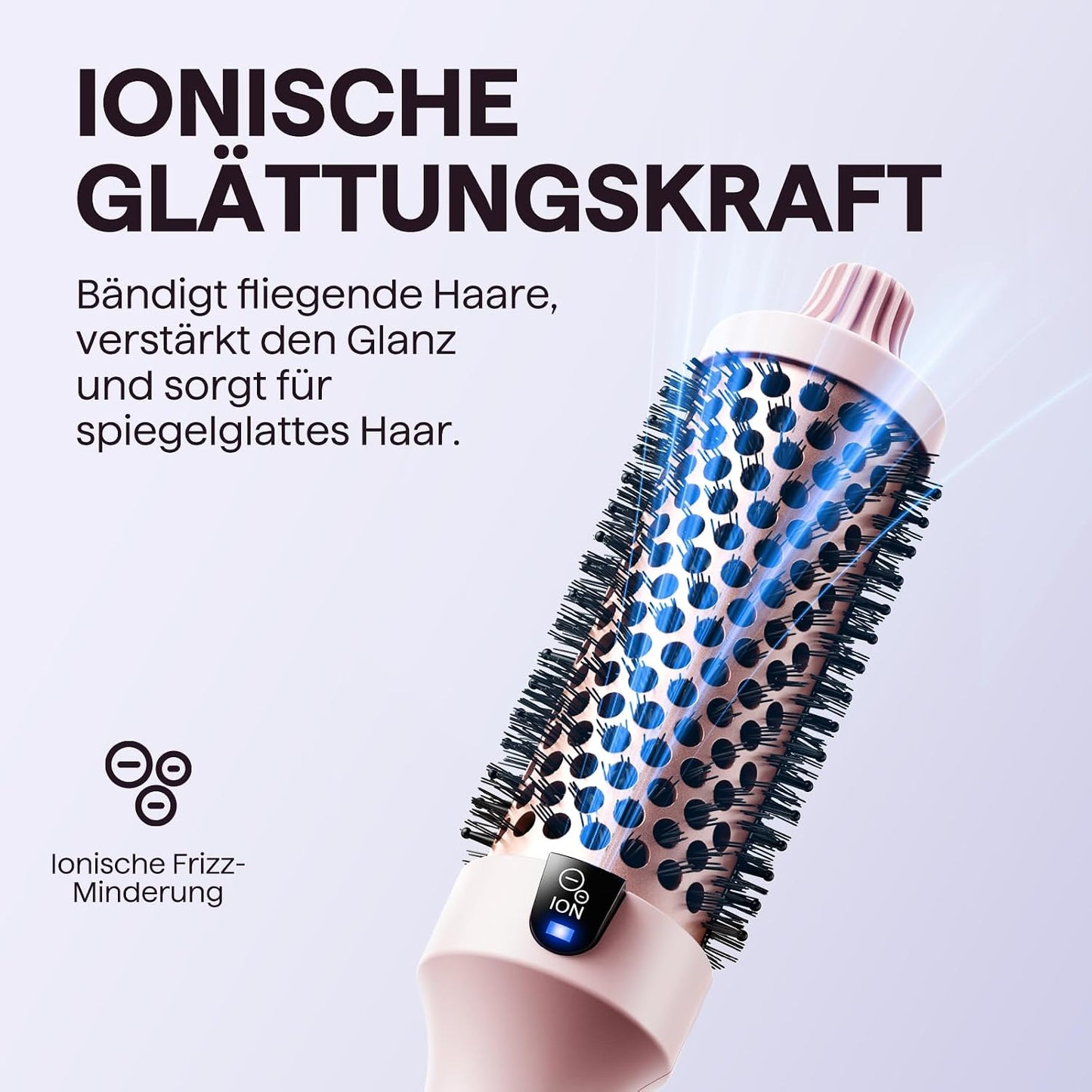 Wavytalk Thermobürste Rundbürste Blowout Boost 38 mm, 5 Temp Rosa