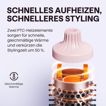 Wavytalk Thermobürste Rundbürste Blowout Boost 38 mm, 5 Temp Rosa
